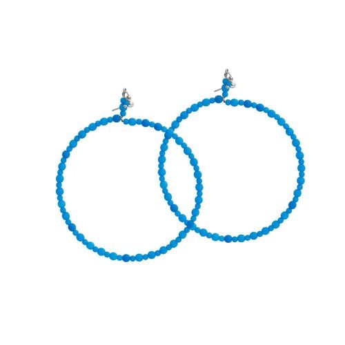 Melissa Curry Neon Blue Hoop Earrings