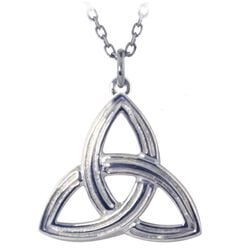 JMH Sterling Silver highly polished trinity knot necklace 18 Inch Chain