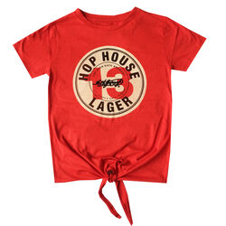 Guinness Red Hop House 13 Knot Front T-shirt L