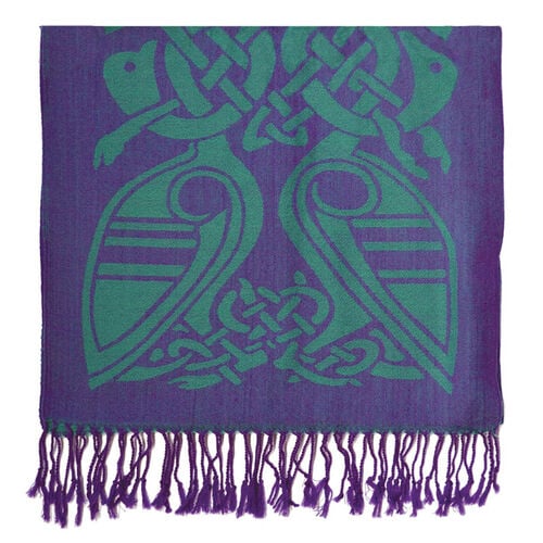 Patrick Francis Purple & Green Celtic Design Wool Scarf 