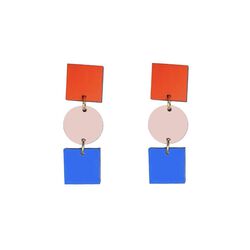 Shock Of Grey Ruth Earrings in Orange Blush and Blue
