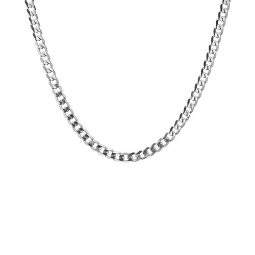 Loinnir Sterling Silver Flat Curb Chain Necklace 20"
