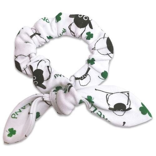 Traditional Craft Kids White/Overall Print Flaherty Flock Hair Scrunchie  One Size