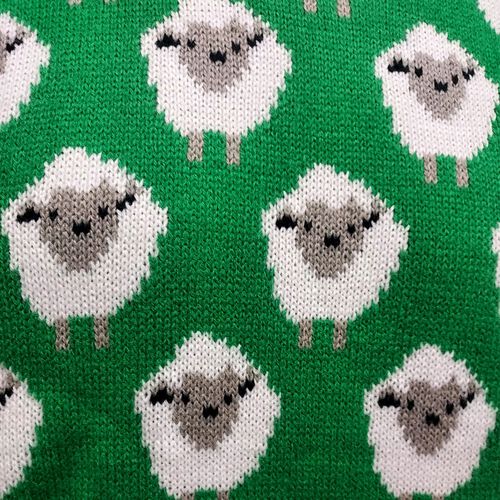 Traditional Craft Adults Green Sheep Knit Jumper XS