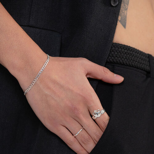 Loinnir Jewellery Loinnir Sterling Silver Flat Curb Chain Bracelet