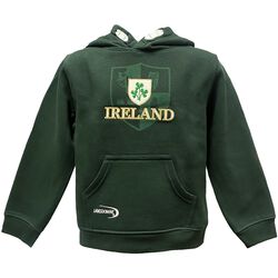 Irish Memories Green Shamrock Crest Kids Hoodie 6-12 Months 
