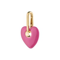 Pilgrim CHARM recycled heart pendant, pink/gold-plated