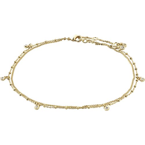 Pilgrim VERONICA recycled crystal pendant ankle chain gold-plated