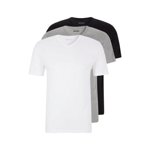Boss Mens Underwear T-Shirt 3 Pack Multi -Colour Classic V-Neck 