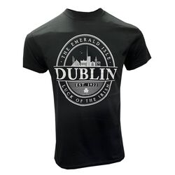 Irish Memories Black Dublin Luck of The Irish T-Shirt S