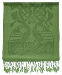 Patrick Francis Forest Green Celtic Design Wool Scarf