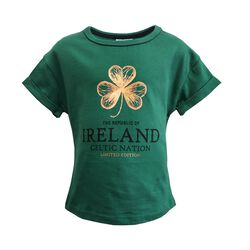 Traditional Craft Kids Republic Of Ireland Foil Shamrock Kids T-shirt
 1/2 Years