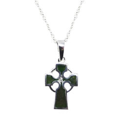 The Connemara Small Cross with Marble, Chain 24mm L x 11mm W