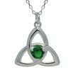 JMH Sterling Silver Trinity Knot With Green CZ