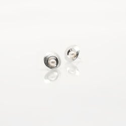 Martina Hamilton Silver Tiny Stud Earrings Pearl
