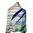 Clare O' Connor 100% Bamboo White Navy Handrolled Large Scarf 70x70cm