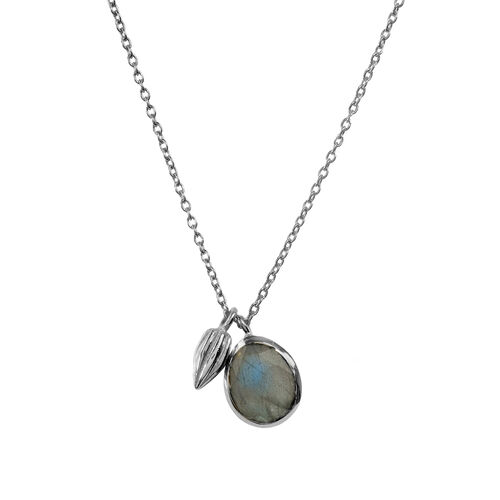 Juvi Designs Tulum Pendant in sterling silver with a Labradorite gemstone