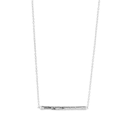 Juvi Designs Hammered Short Bar Necklace Sterling Silver