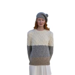 McConnell Woolen Mills Contemporary Aran Sweater Oat S