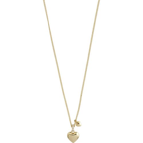 Pilgrim DIXIE recycled heart & crystal necklace gold-plated
