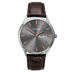 Sekonda Watches Classic Men's Watch 1685 Silver / Brown strap