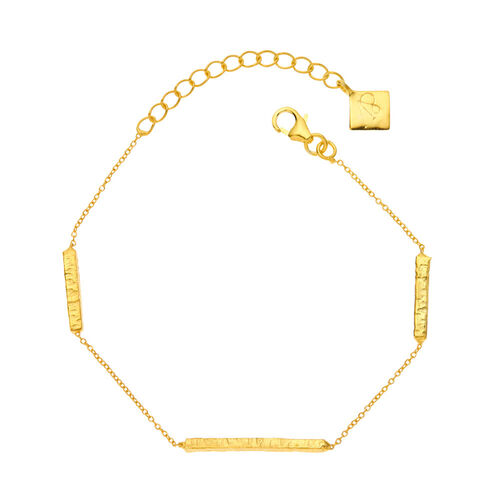 Juvi Designs Hammered Bar Gold Vermeil Bracelet  One Size
