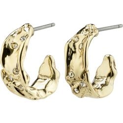Pilgrim SOL Crystal Semi Hoop Earrings Gold Plated