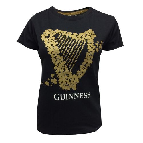 Guinness Guiness Shamrock Harp Ladies T-Shirt XS