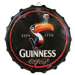 Guinness Toucan Bottle Cap Metal Sign