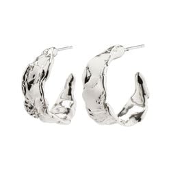 Pilgrim ELARA recycled organic shaped hoop earrings silver-plated