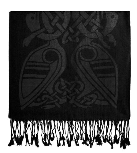 Patrick Francis Black Celtic Design Wool Scarf