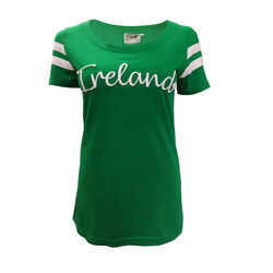 Irish Memories Irish Memories Ladies Green T-Shirt With Tape Sleeve XL