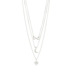 Pilgrim RAIN recycled necklaces, 2-in-1 set, silver-plated