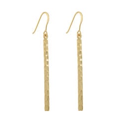 Juvi Designs Hammered Long Bar Gold Vermeil Earring