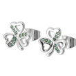 Trinity Curved Green Shamrock Earrings
