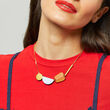 Shock Of Grey Multishape Plus Necklace In Lilac and Wood
