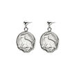 Hare 3 Pence Coin Drop Silver Earrings