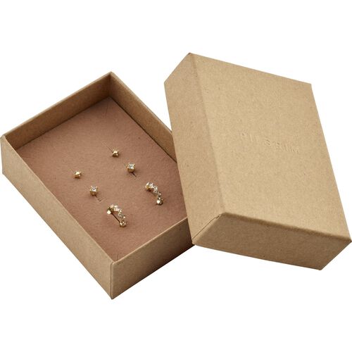 Pilgrim MARIE recycled giftset, crystal earrings, gold-plated