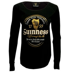 Guinness Guinness Black Irish Label Ladies Long Sleeve T-Shirt   L