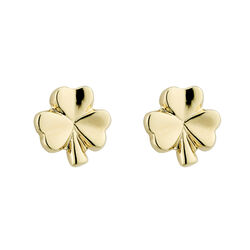 Irish Memories IRM Small Shamrock Earrings Gold Plated