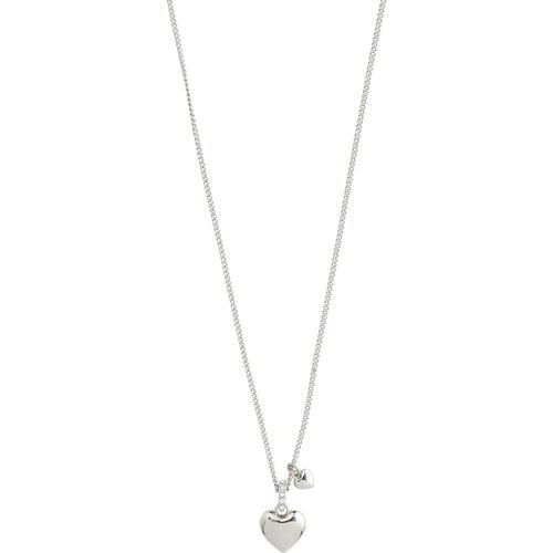 Pilgrim DIXIE recycled heart & crystal necklace silver-plated