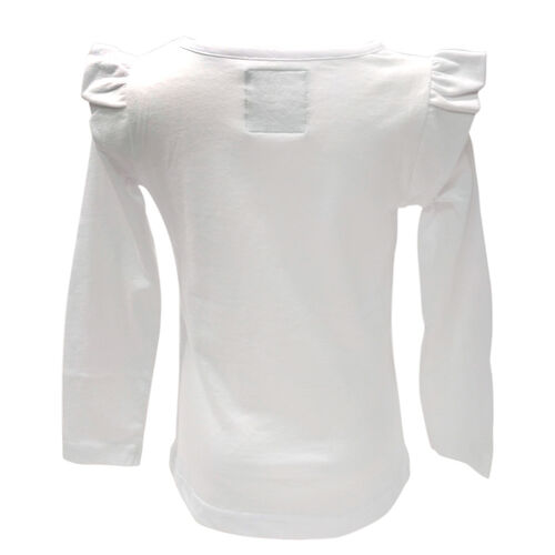 Traditional Craft Kids White 2 Way Sequin Shamrock Long Sleeve Kids T-Shirt  9/10