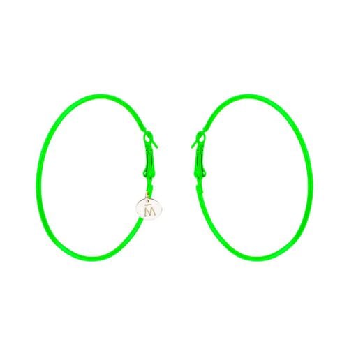 Melissa Curry Neon Green Hoop Earrings