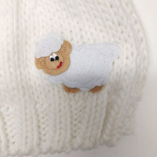 Traditional Craft Kids Kids Cream Sheep Knitted Hat  1/2