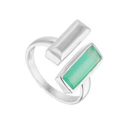 Juvi Designs Manhattan Bar Ring Silver Aqua Size 8