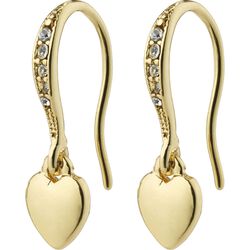 Pilgrim DIXIE recycled heart earrings gold-plated