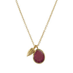 Juvi Designs Tulum Pendant in gold plated sterling silver with a Ruby gemstone