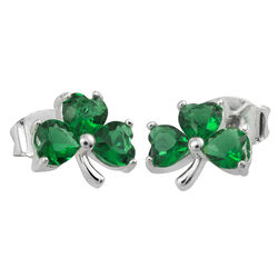 Trinity Earrings With 3 Emerald Crystals