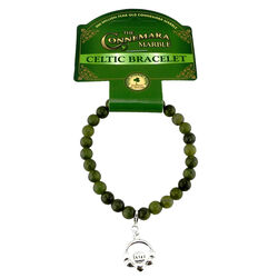 The Connemara Marble Stretch Bracelet with Claddagh Charm