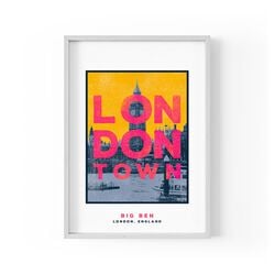 Jando London Town Big Ben Print A4
